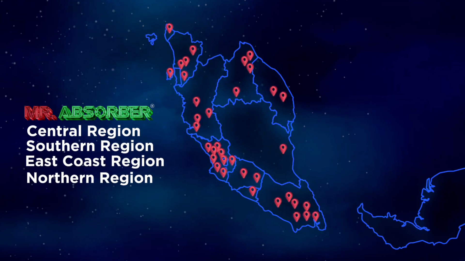 45 outlet across Peninsular Malaysia oleh Mr Absorber